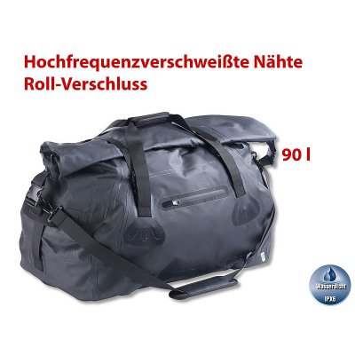 Rolltop-Hecktasche 90 l mit Spanngurten und Gurtschloss