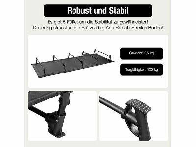 Klappbares Feldbett mit Auflage und kompaktem Packmaß