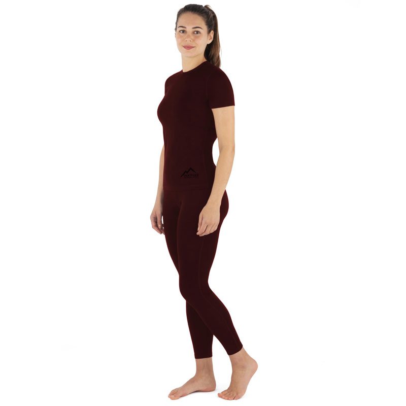 MERINOS Damen T-Shirt Bordeaux
