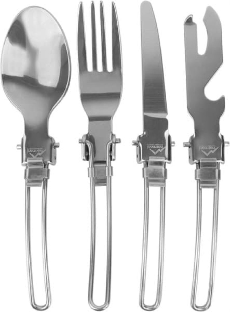 Camping-Faltbesteck 4-teilig aus Edelstahl