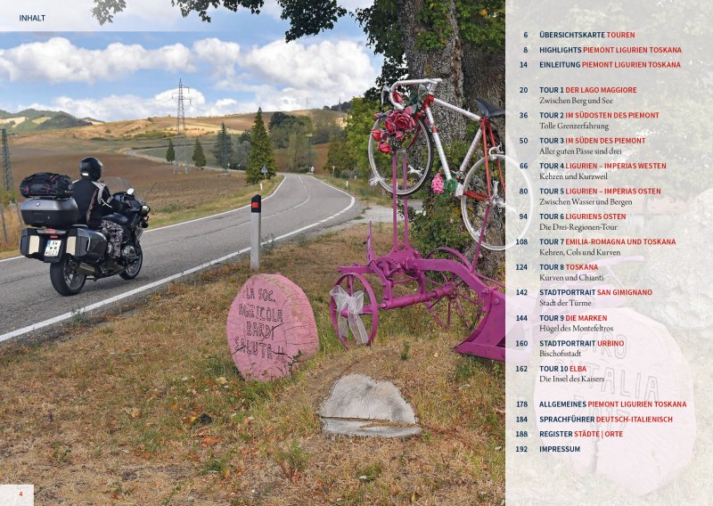 Motorrad-Reiseführer Piemont-Ligurien-Toskana