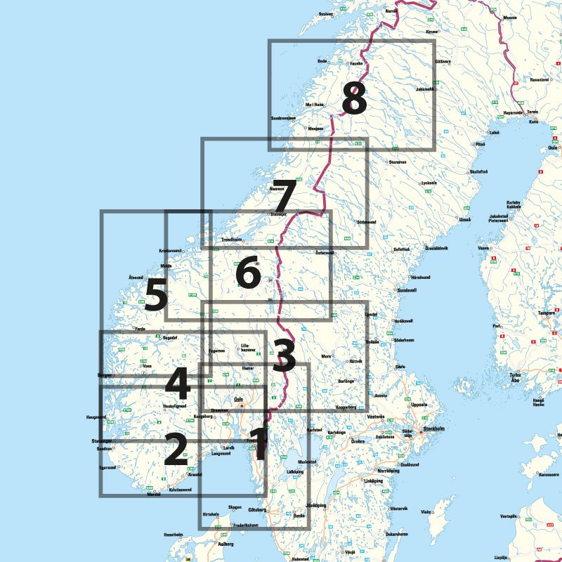 FOLYMAPS-TOURENKARTENSET Norwegen Süd