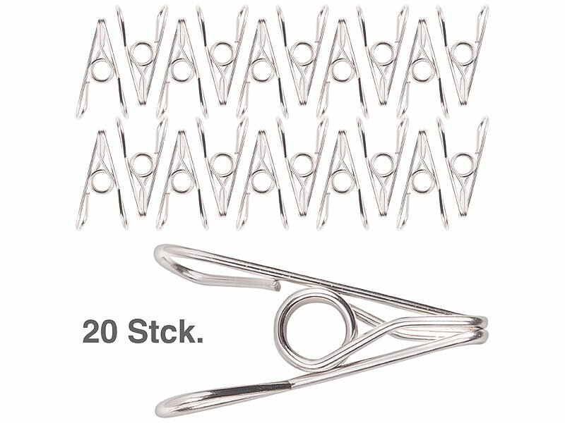 Ausziehbare Camping-Wäscheleine mit Kurbel und Klammern