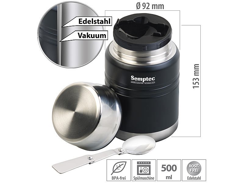 Edelstahl-Thermobecher mit 500 ml Inhalt